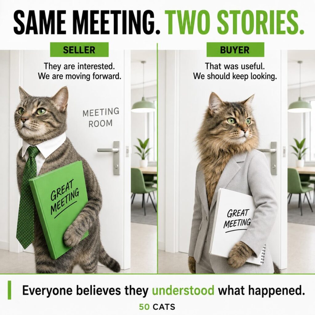 seller and buyer biases create two stories about the same meeting