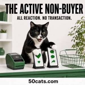 the active non-buyer. all reaction. no transaction