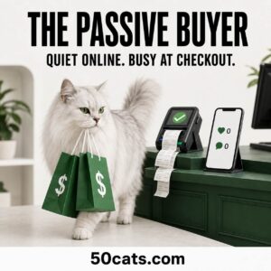 the passive buyer. quiet online. busy at checkout.