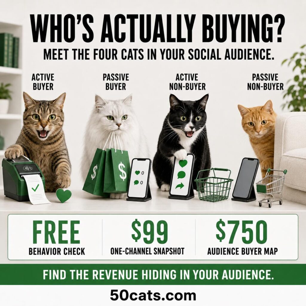 who's actually buying meet the four cats in your social audience
